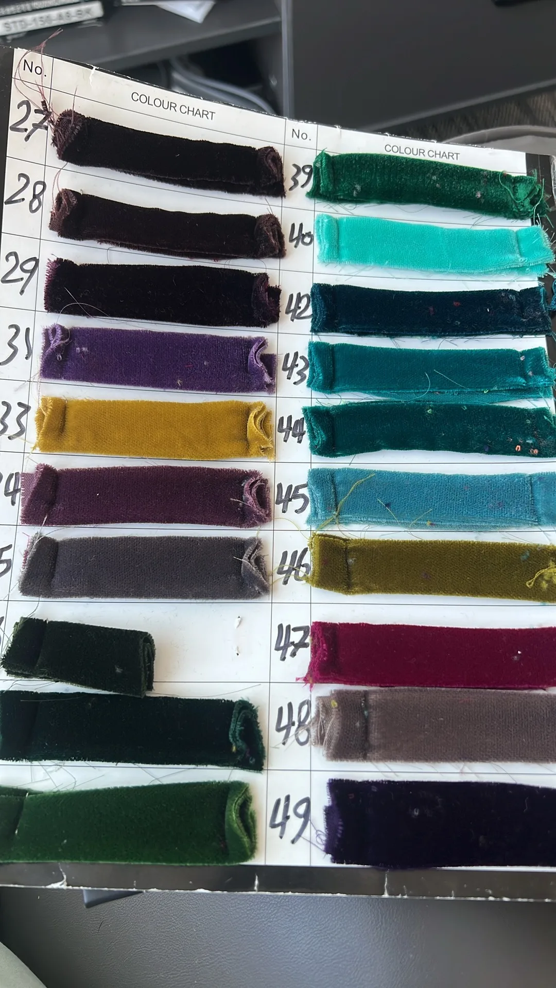 COLOUR CHART